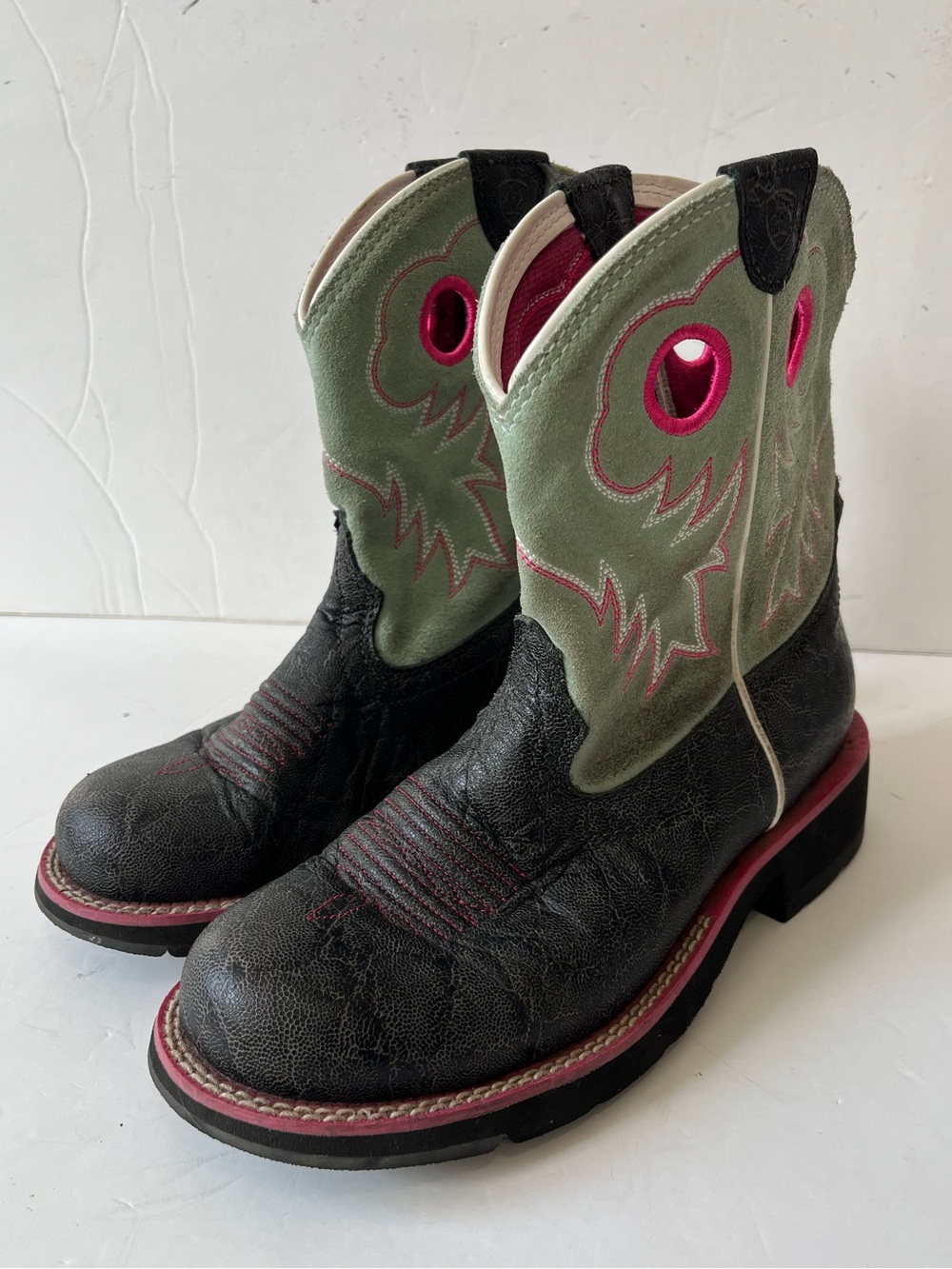 Ariat Fatbaby Sheila Black Mint Western Cowboy Boots Size 6B - Picture 11 of 11